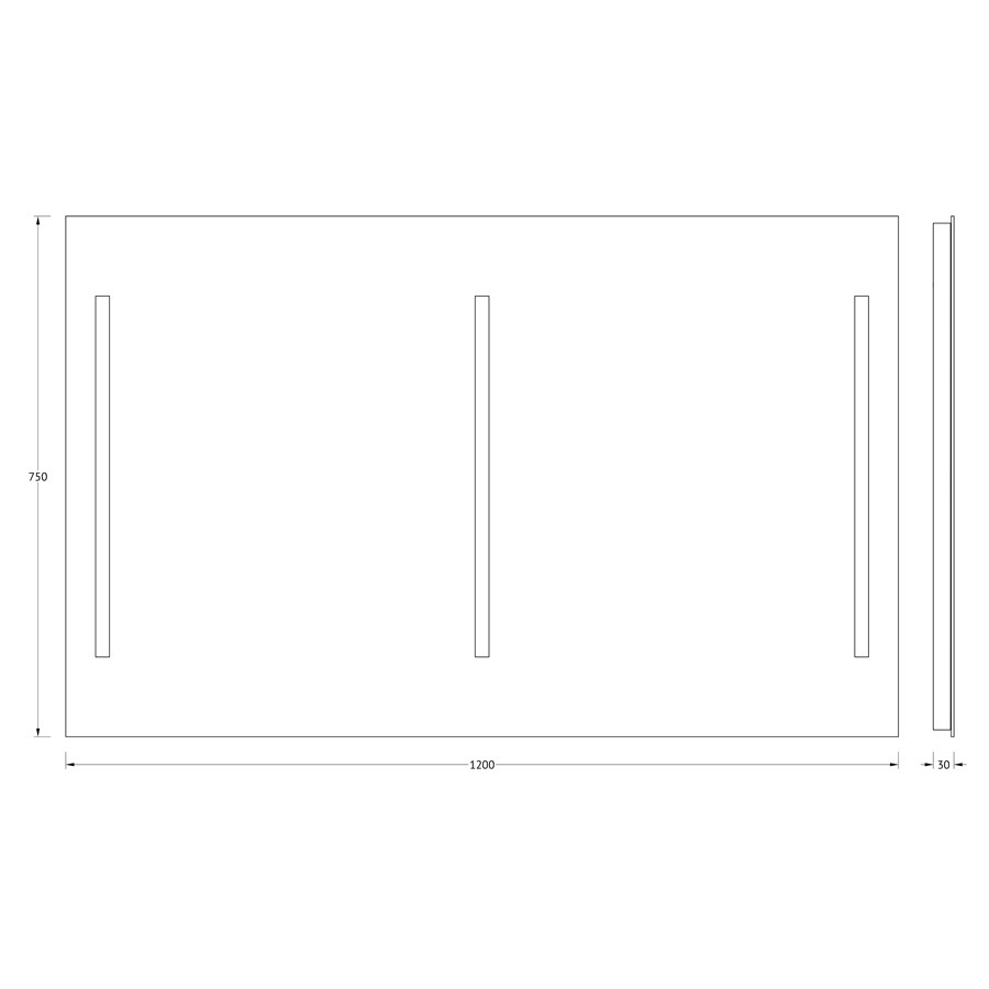 Зеркало Evoform с 3-мя встроенными LUM-светильниками 60 W 120х75 см Вид№3