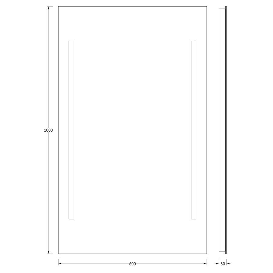 Зеркало Evoform с 2-мя встроенными LUM-светильниками 60 W 60х100 см Вид№3