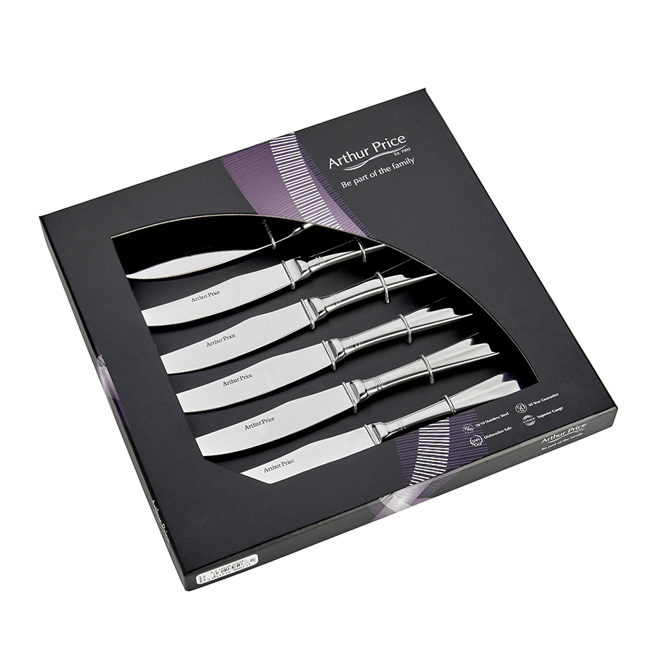 Набор ножей Arthur Price Dubarry для стейка 6 персон 6 предметов, цвет серебряный - фото 1