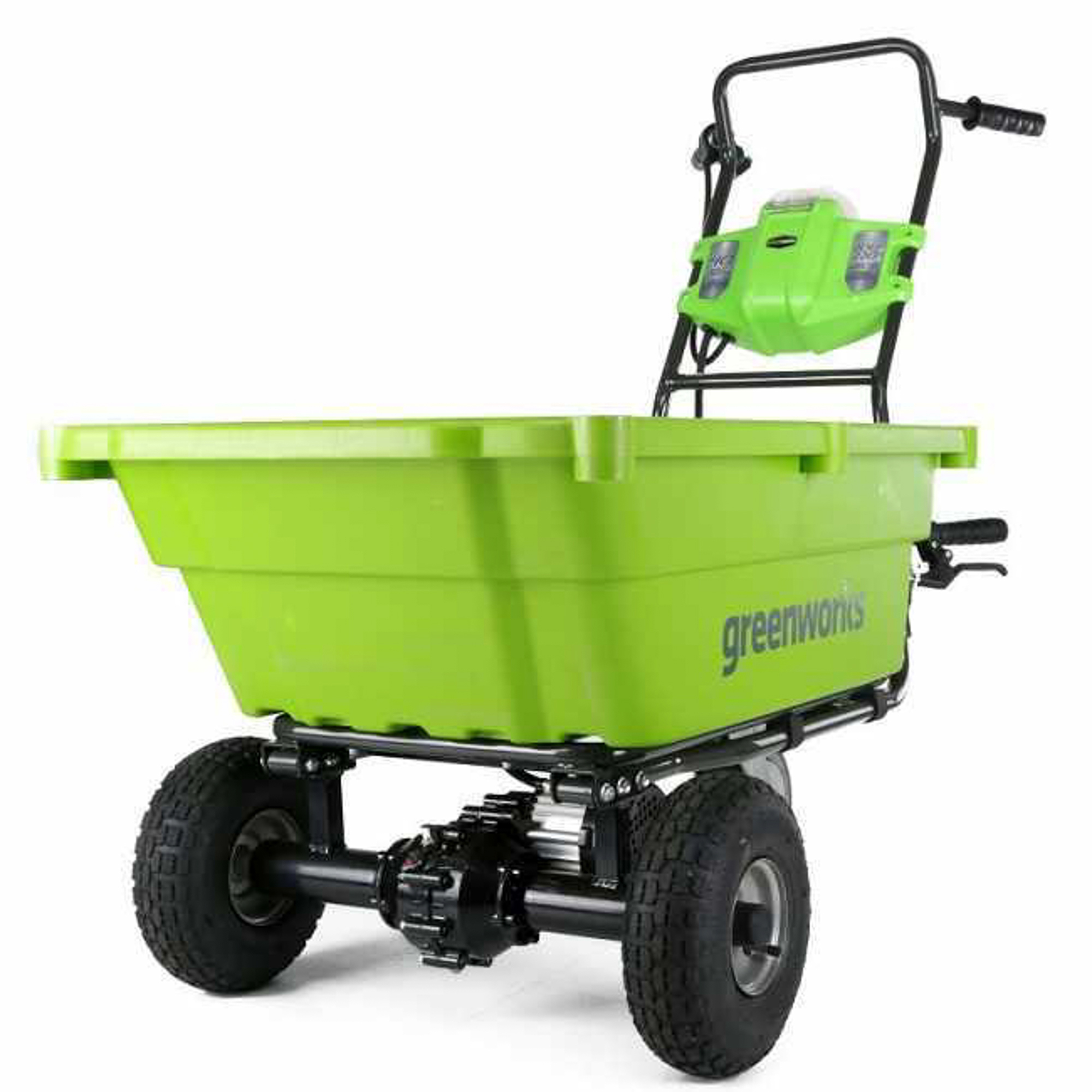 фото Садовая тележка самоходная greenworks 106 л g-max 40v g40gc (без аккум и зар устр)