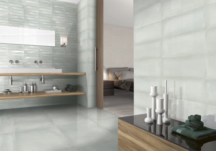 фото Плитка ibero ceramica intuition evoke aquamarine b-83 20x50 см