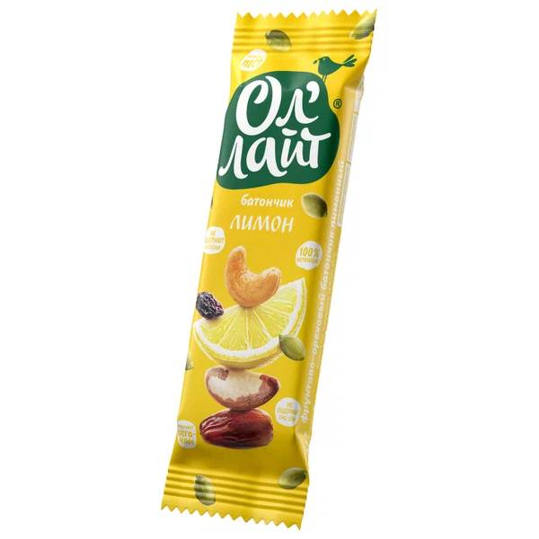 Батончик Ол`Лайт лимонный, 30 г батончик ол лайт шоколадный с кокосом 1 шт