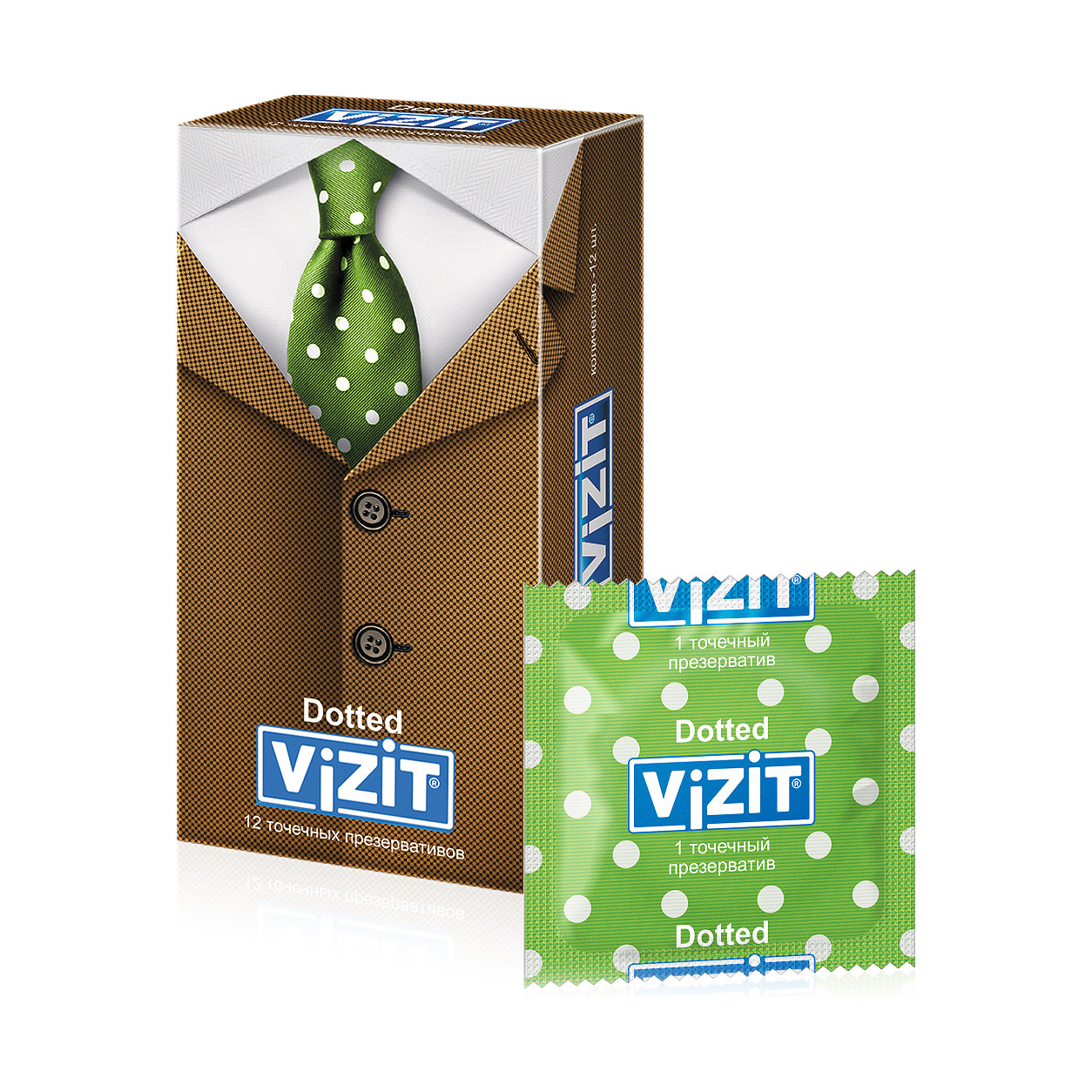 Презервативы VIZIT Dotted точечные 12 шт vizit презервативы c пупырышками со смазкой 12