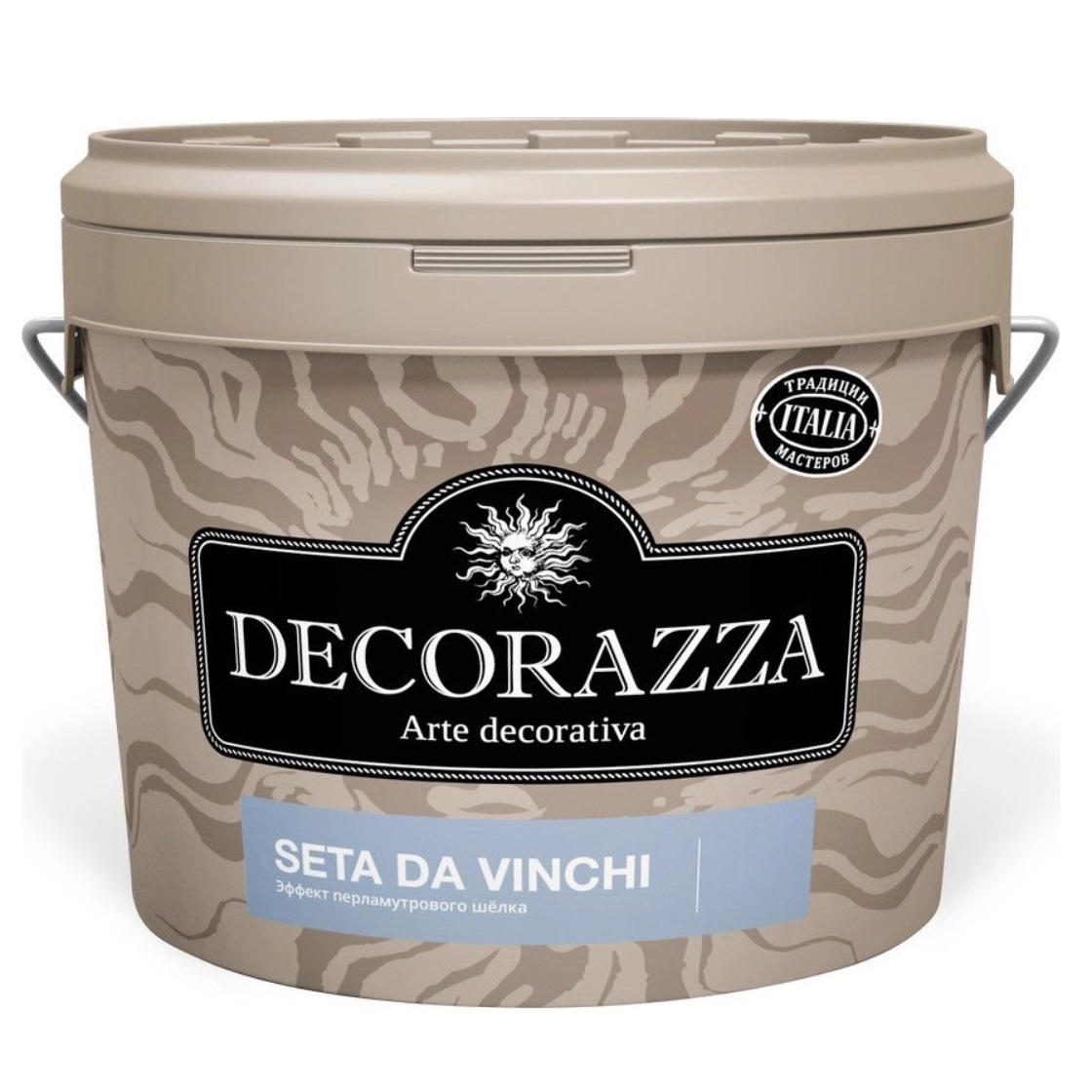 Декоративное покрытие с  более выраженным эффектом перламутрового шёлка Decorazza dz seta da vinci sd 001. 5 кг декоративная краска decorazza seta oro 1 0кг