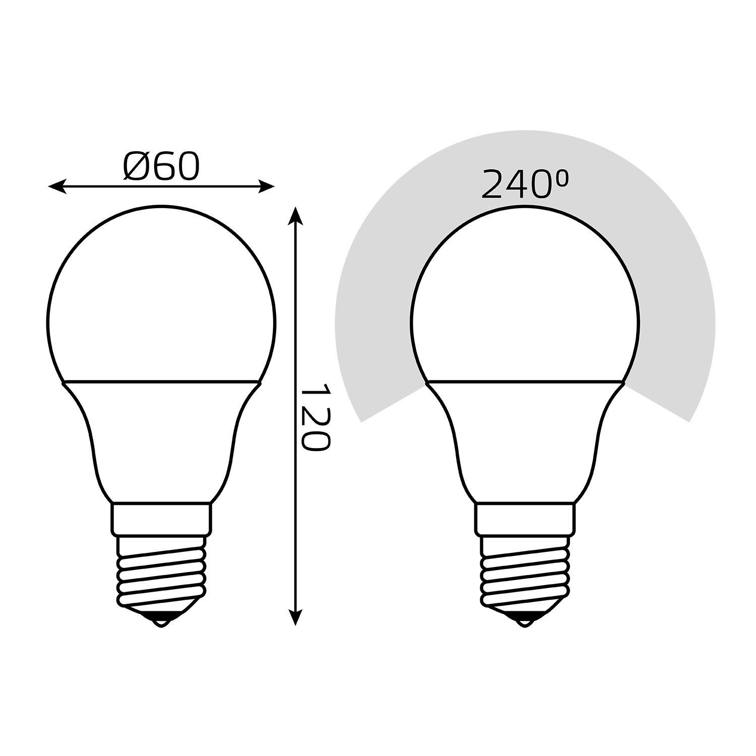 Лампа Gauss LED A60 10W E27 930lm 2700K/4100K CTC 1/10/50 Вид№7