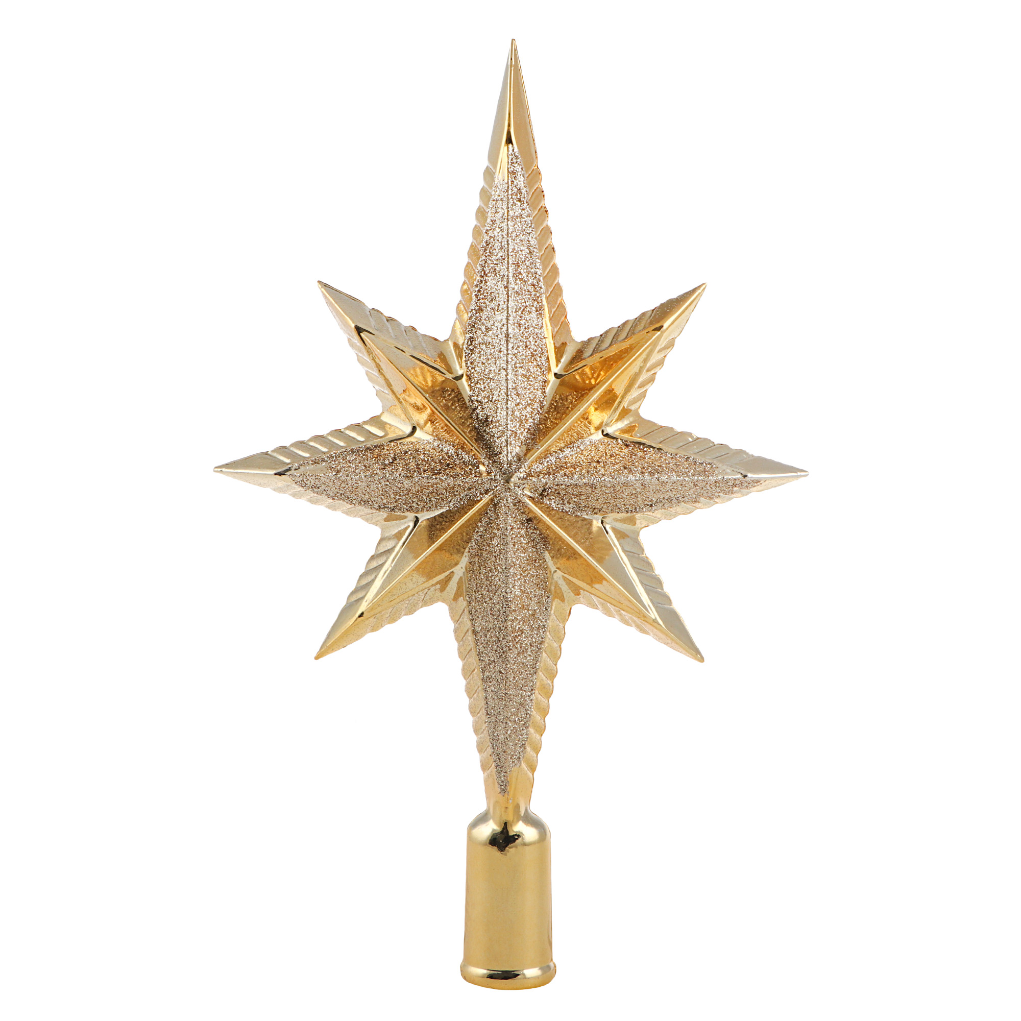 Christmas star. Наконечник на елку Kaemingk 25.5см золотой. Наконечник 