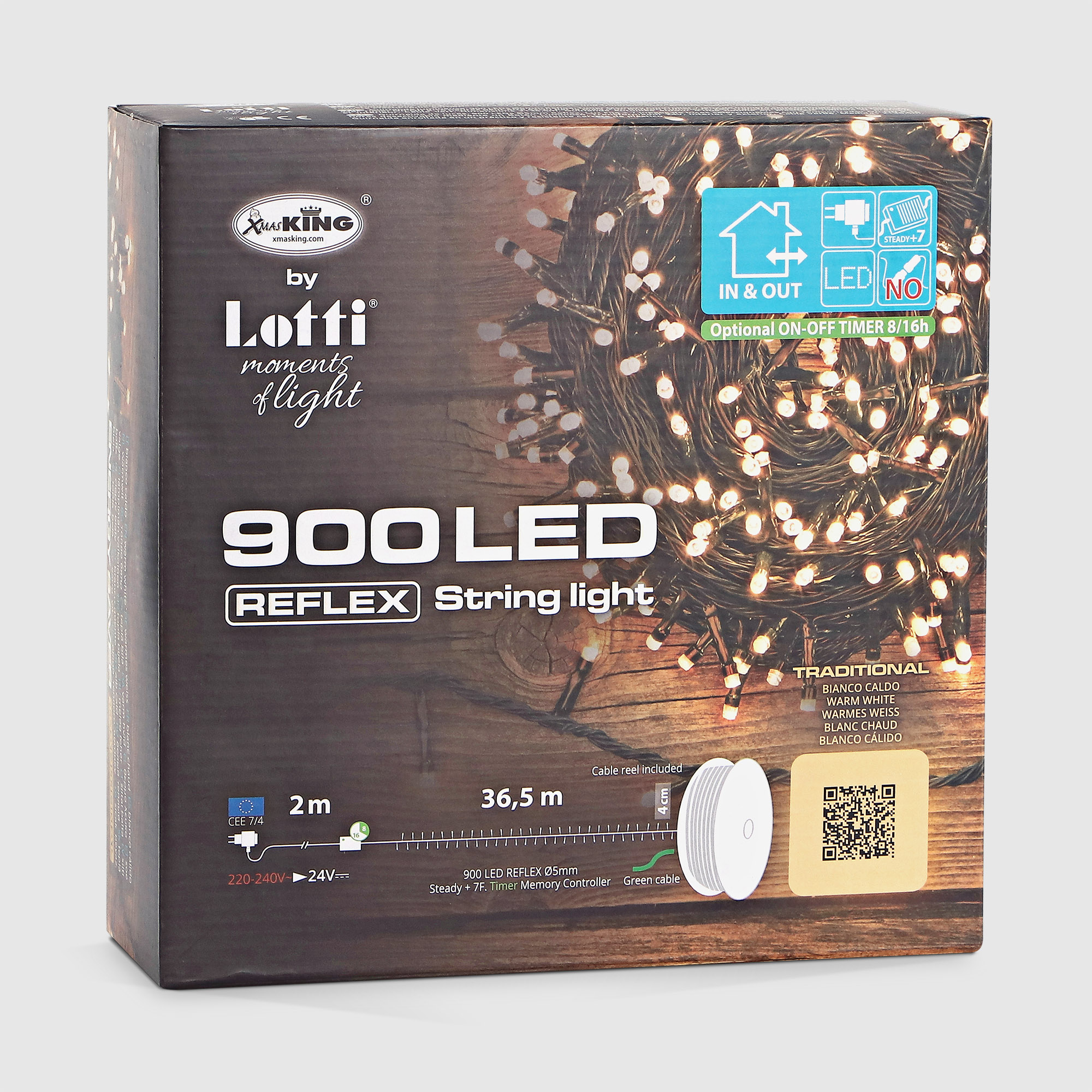 Гирлянда уличная Lotti 900 LED 8 эффектов 2+36,5 м со стартовым шнуром Вид№9