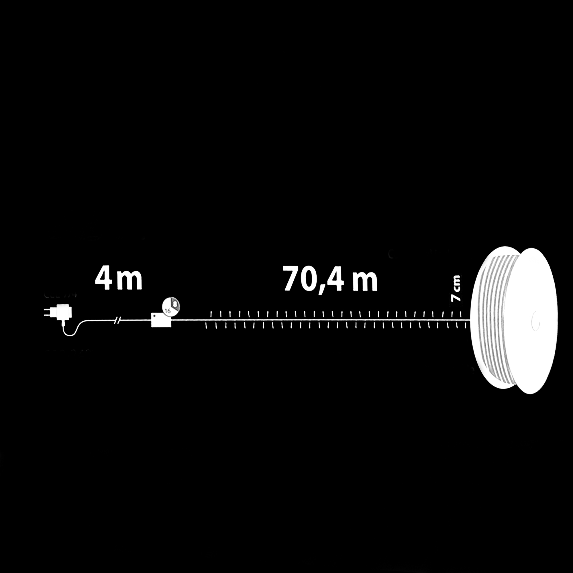 Гирлянда уличная Lotti 40229 1000 LED 8 эффектов 4+70,4 м со стартовым шнуром Вид№8