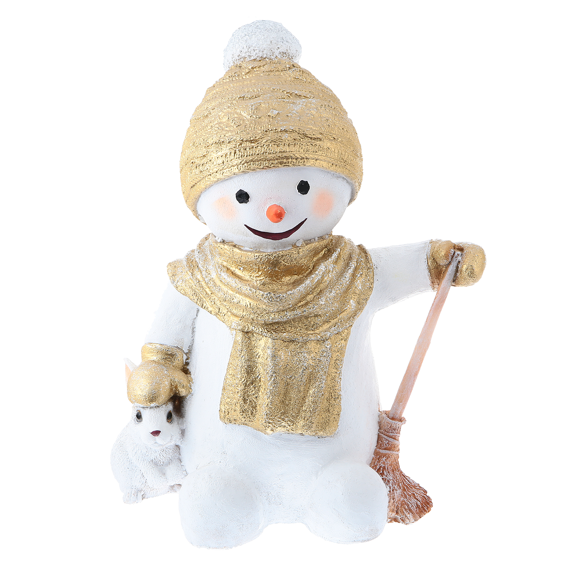 Снеговик с метлой и зайчиком н-50см Тпк полиформ фигура тпк полиформ снеговик 15 см