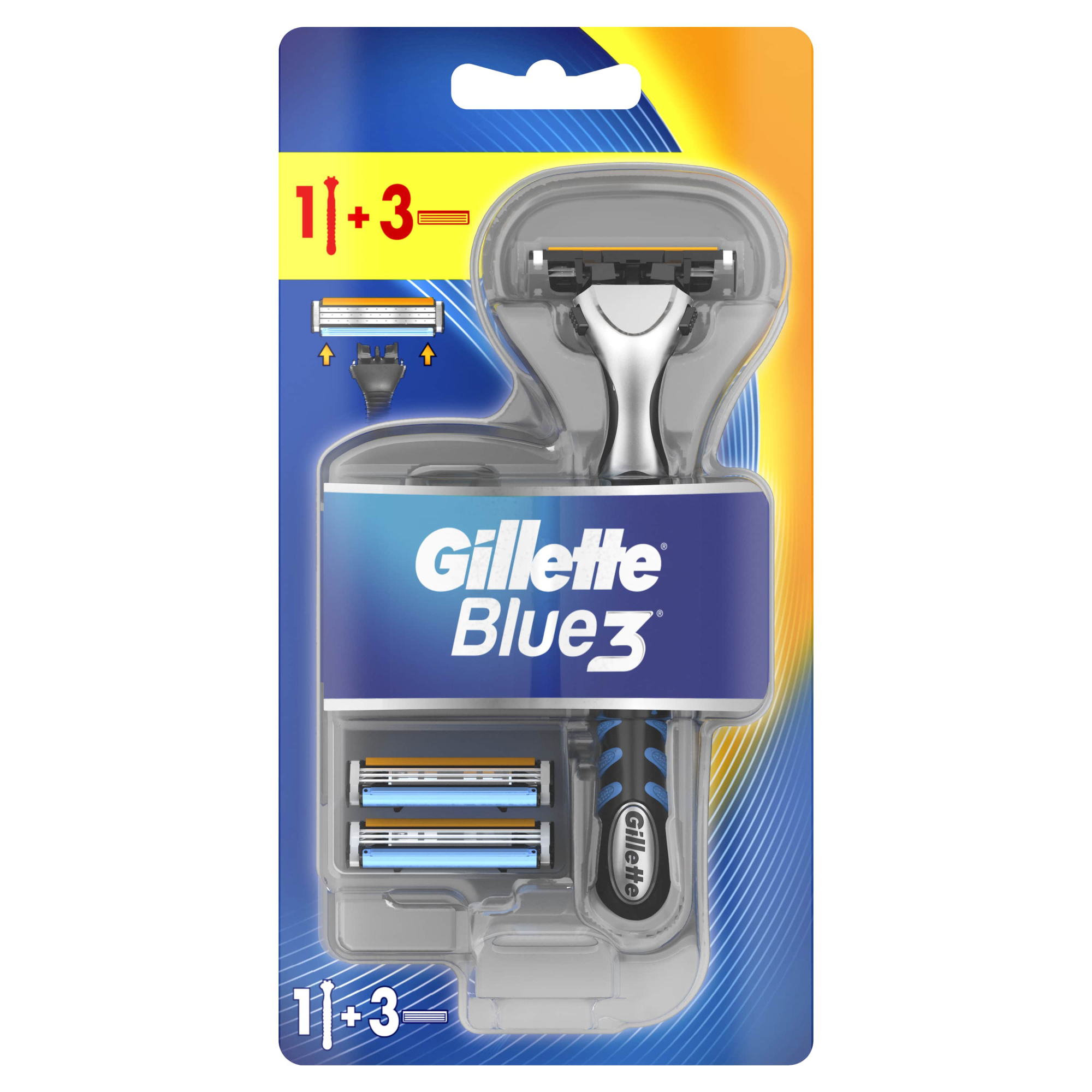 Мужская бритва Gillette Blue3, 3 кассеты, с 3 лезвиями, плавающая головка бритвенный станок bic click soleil 3 sensitive с тройным лезвием 2 сменные кассеты
