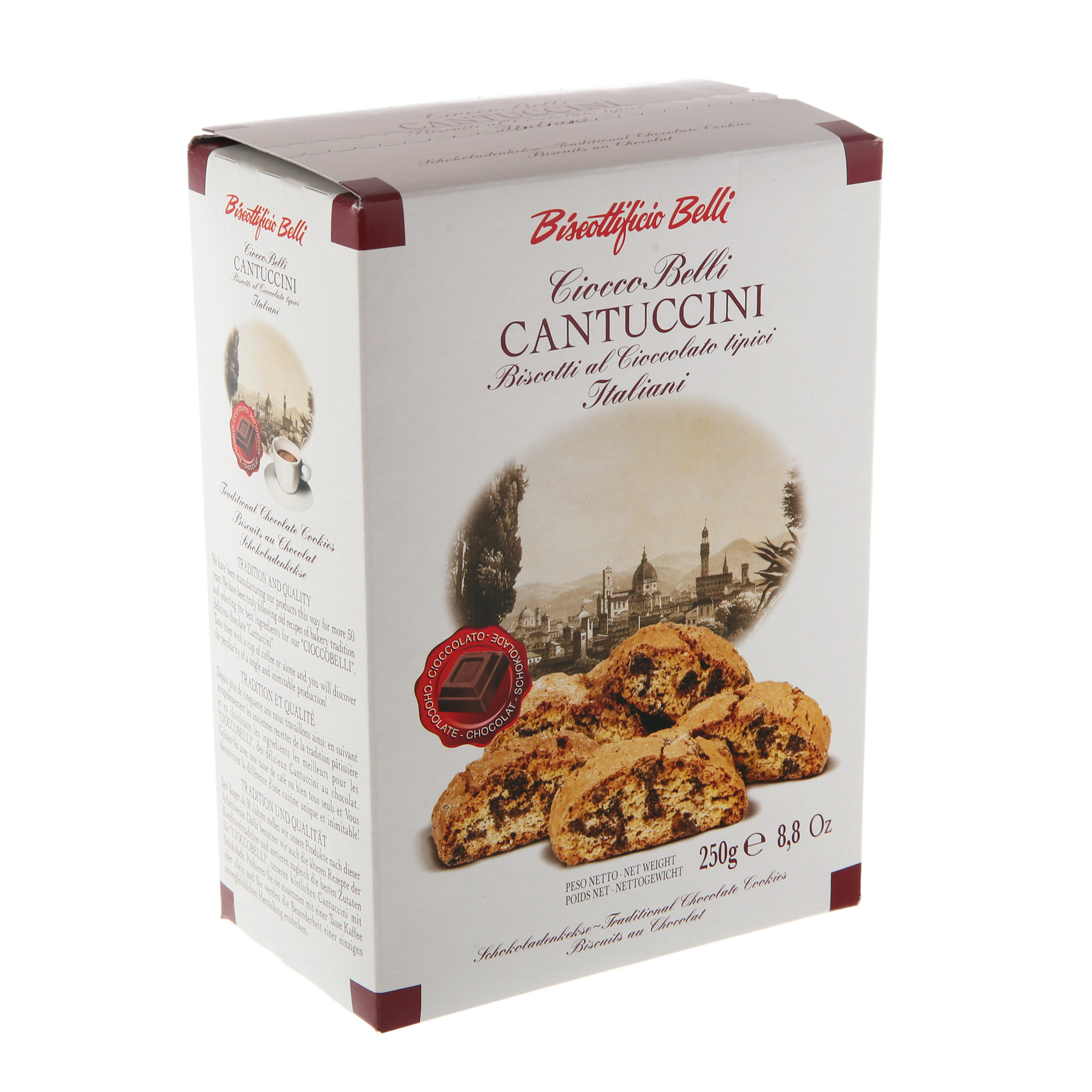 печенье belli кантучини с миндалем и клюквой 250 г Кантучини Belli шоколадные, 250 г