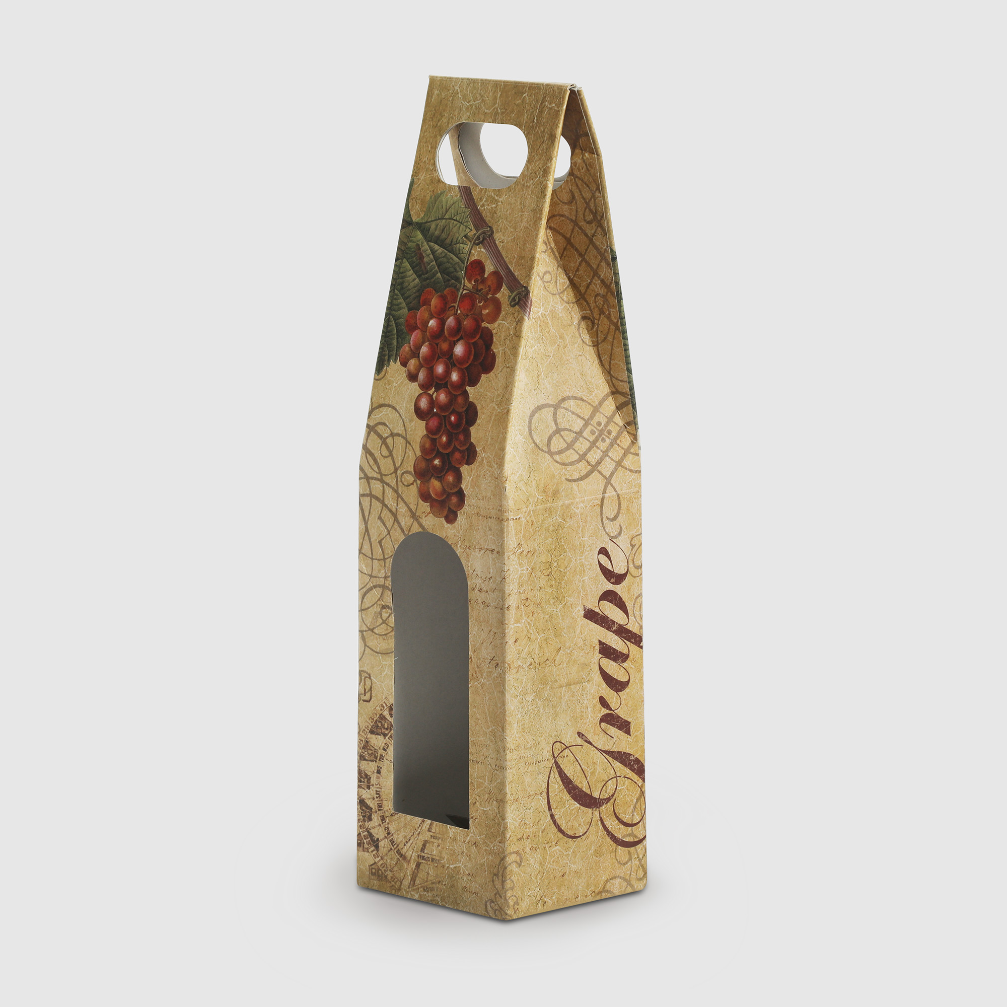 Пакет подарочный Koopman NY для бутылки 9,5х8,5х39 см, цвет бежевый - фото 1