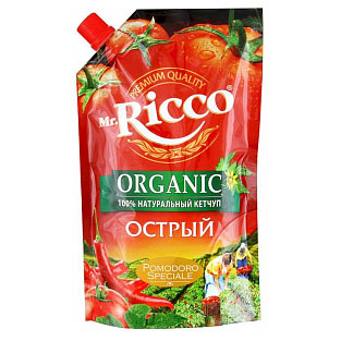 Кетчуп Mr.Ricco острый, 350 г кетчуп mr ricco organic острый 350 г