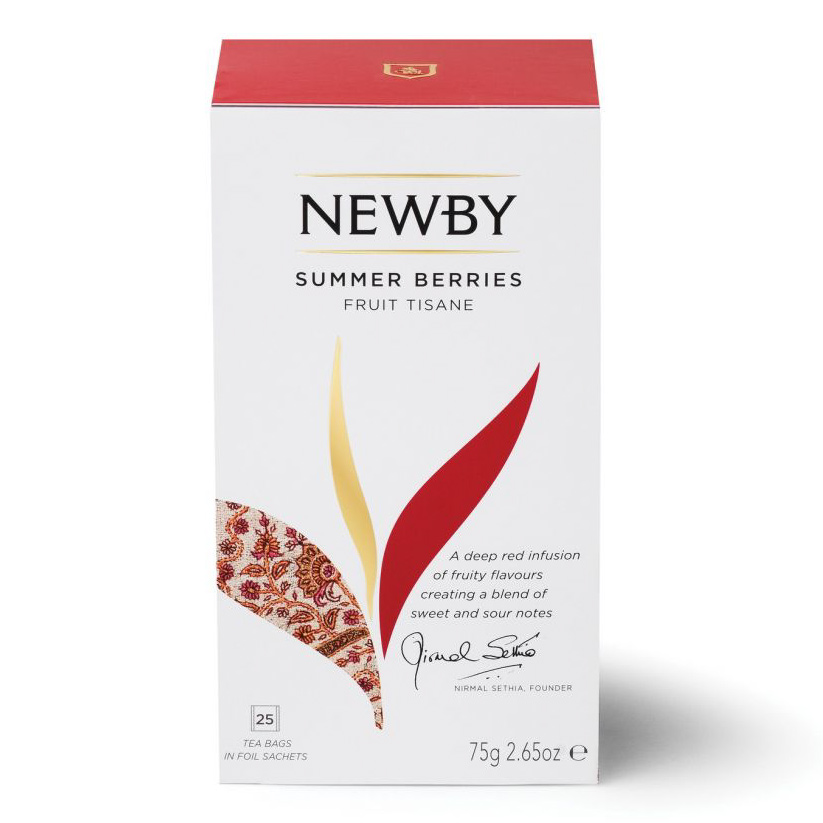 Чай фруктовый Newby Летние ягоды 25 пакетиков чай зеленый newby хунан грин в пирамидках 15 пакетиков
