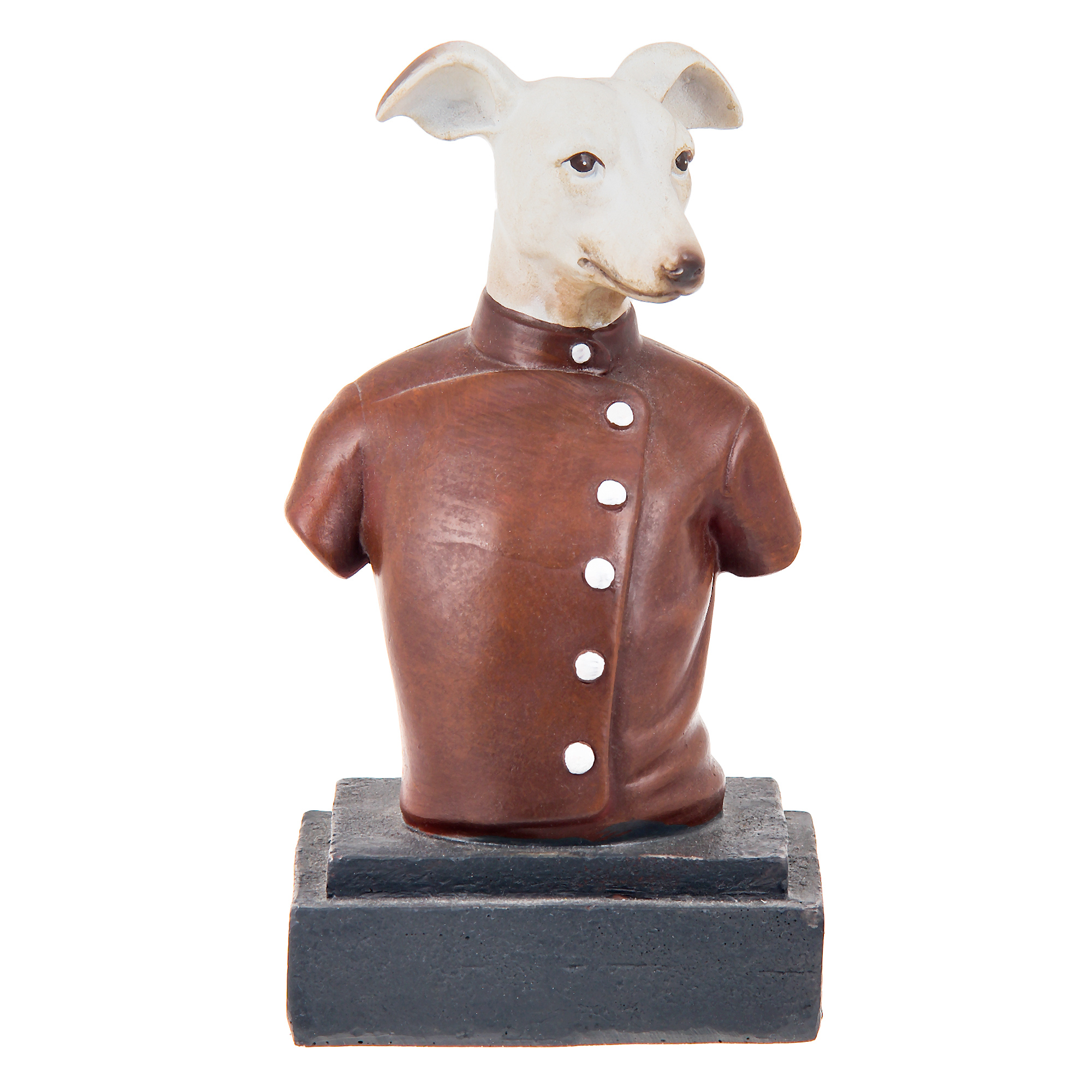 Декор Royal gifts бюст белой собаки в красной рубашке статуэтка влюбленные собаки интерьерные sntart 20 см гипс черная