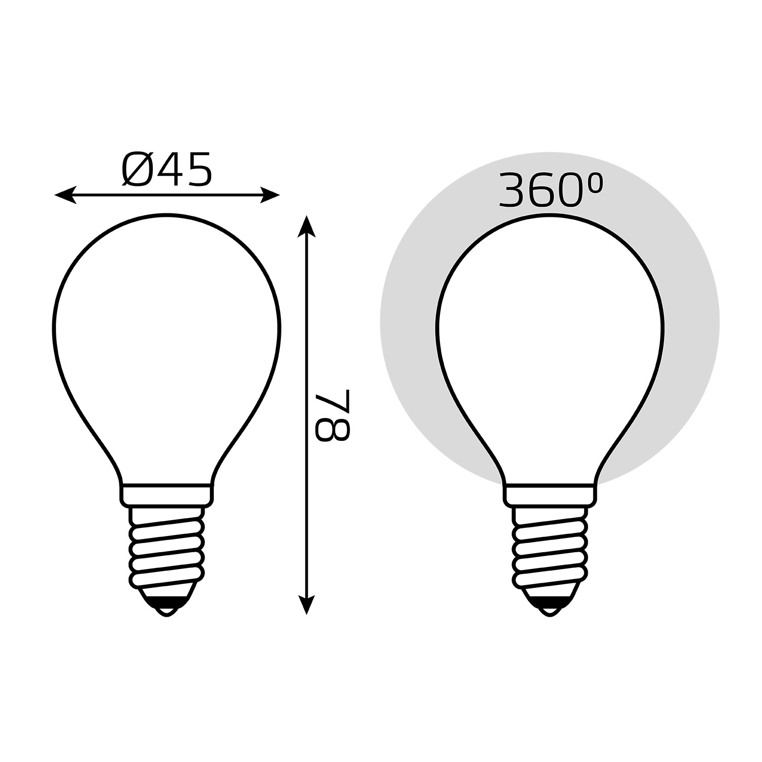 Лампа Gauss LED Filament Шар OPAL E14 5W 450lm 4100K 1/10/50 Вид№6