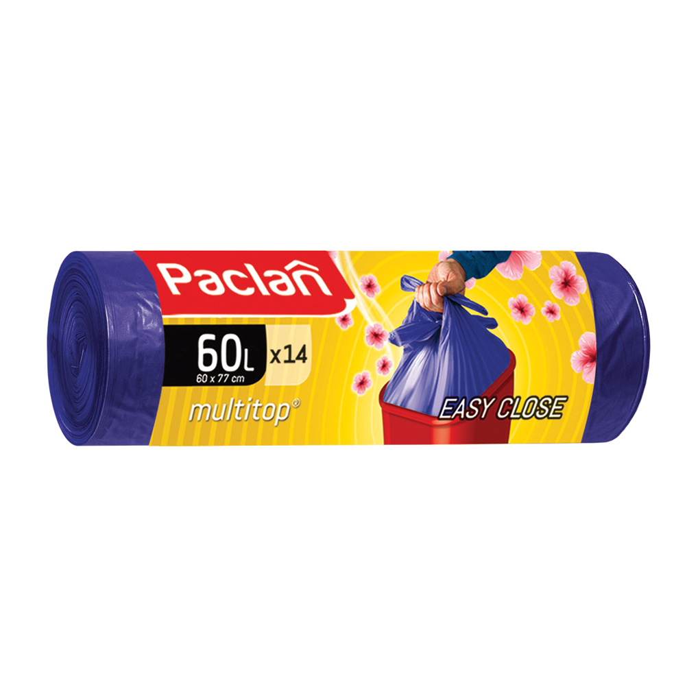 Мешки для мусора Paclan Aroma Multitop ароматизированные с ушками 60 л 14 шт, цвет сине-фиолетовый - фото 1