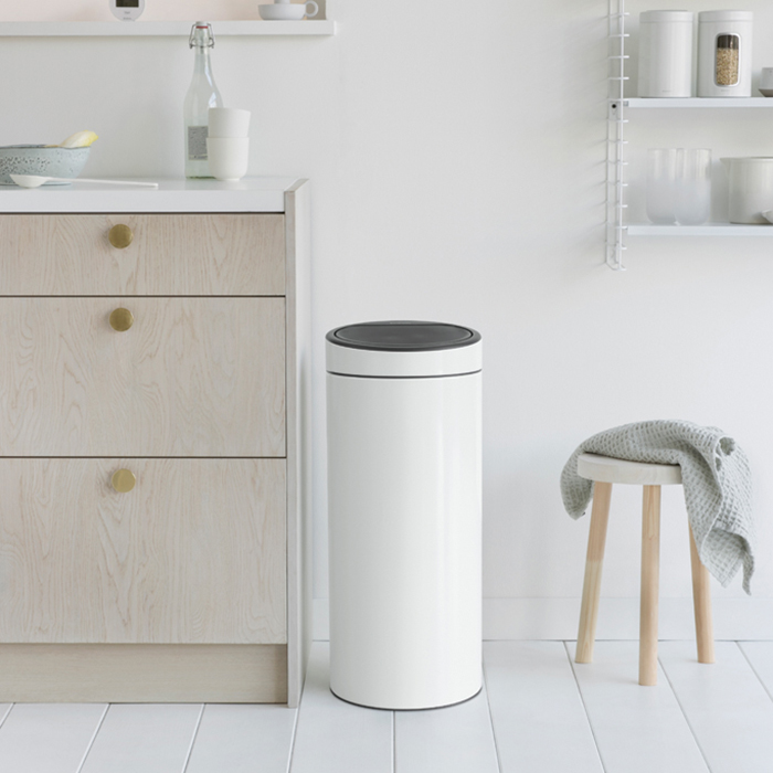 Бак мусорный 30л белый Brabantia touch bin 115141 Вид№3