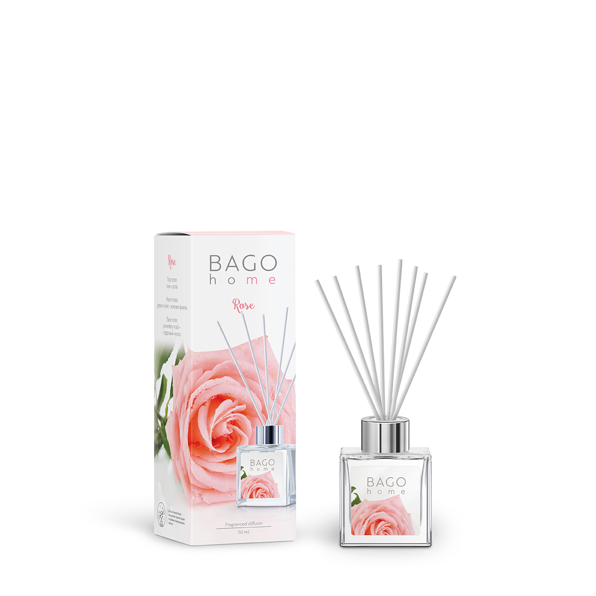 Ароматический мини-диффузор BAGO home Роза 50 мл роза многоцветковая мини садовый аромат аэлита