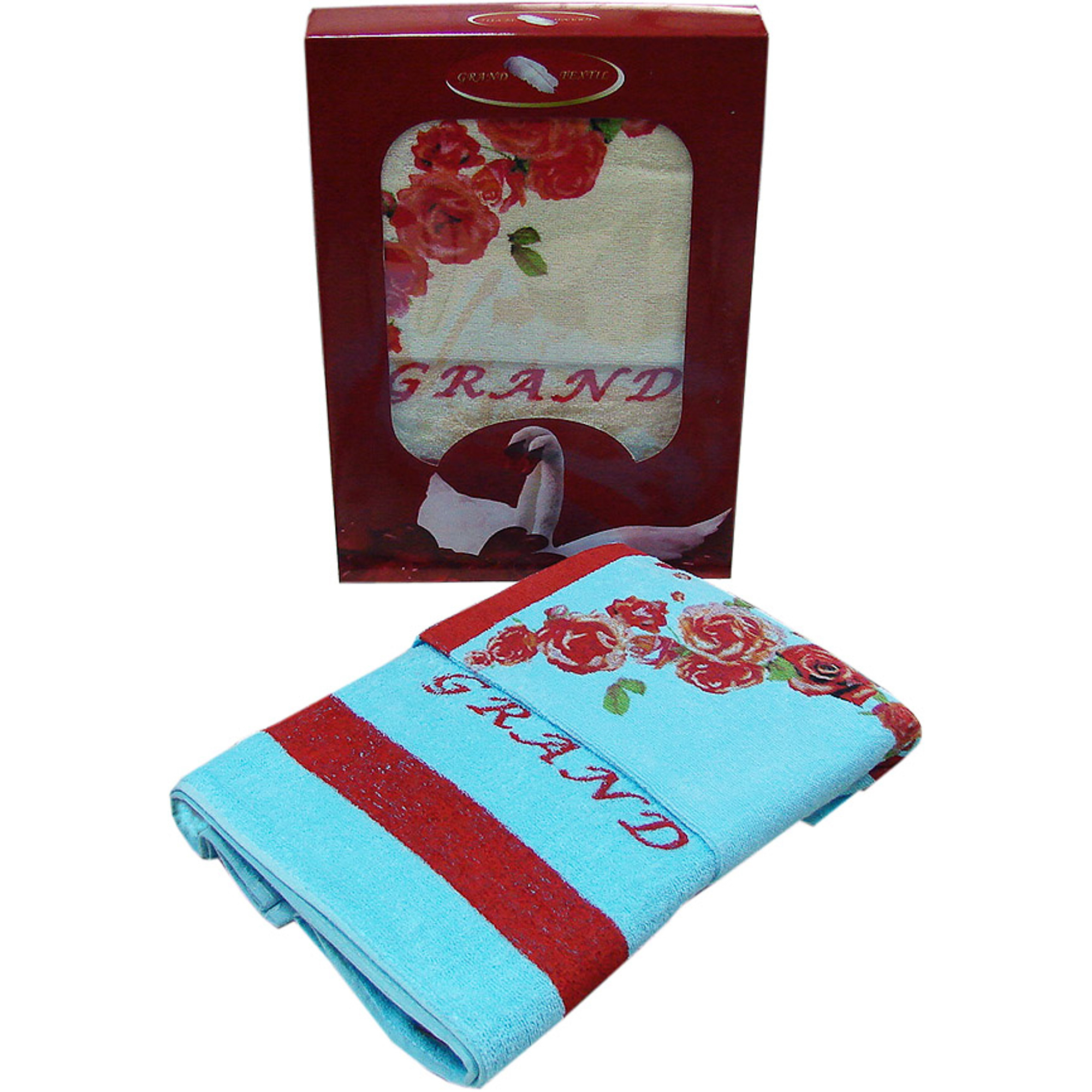 Полотенца набор 1+1 шт 40х60.60х110 Grand textile АННА-ГТ / СИНИЙ подарочный набор кухонное полотенце прихватка форма