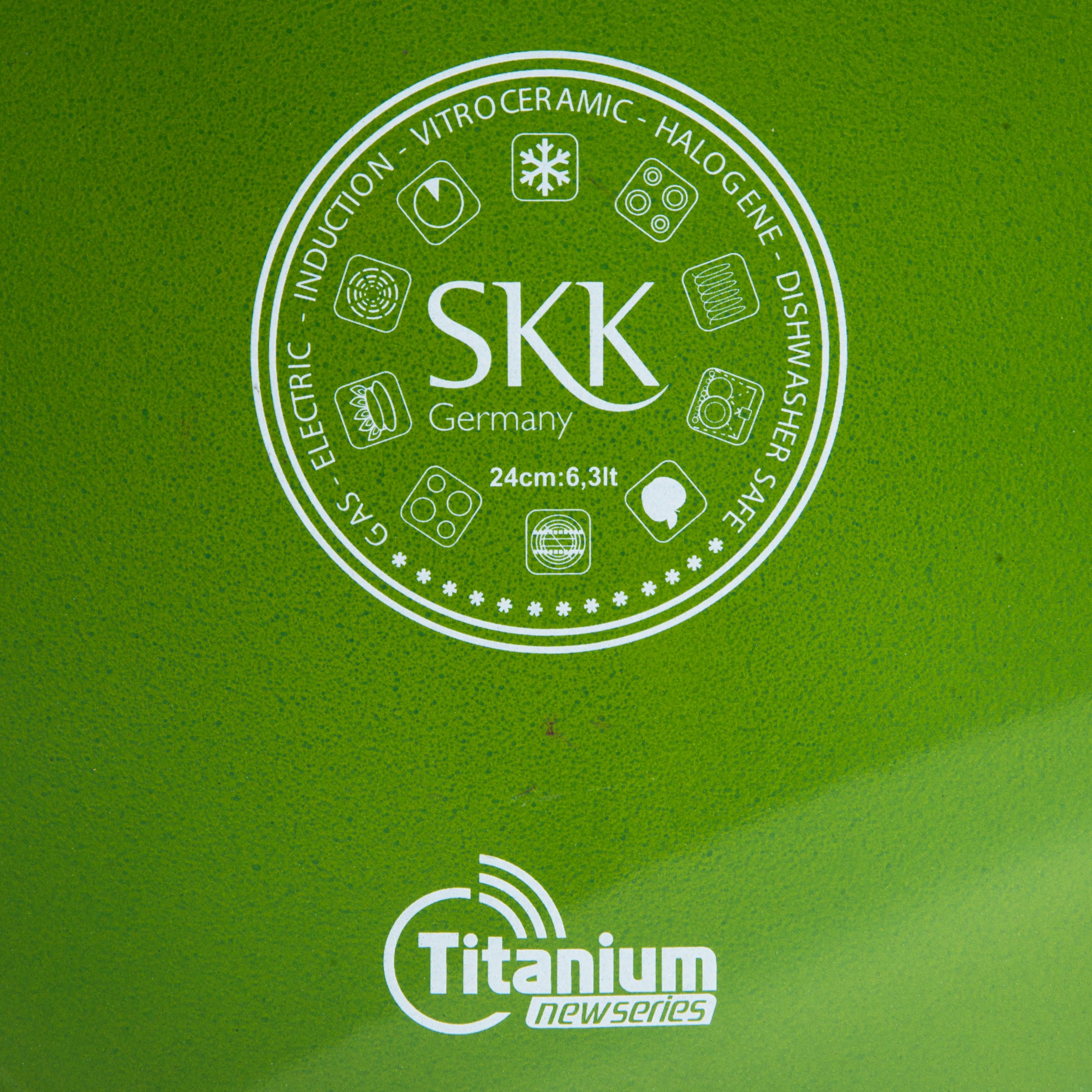Кастрюля SKK Enameled Steel Series 8 6,8 л, цвет зеленый - фото 3