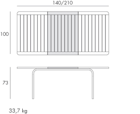 фото Стол nardi alloro 140-210 legs caffe/ top tortora (4275710000)