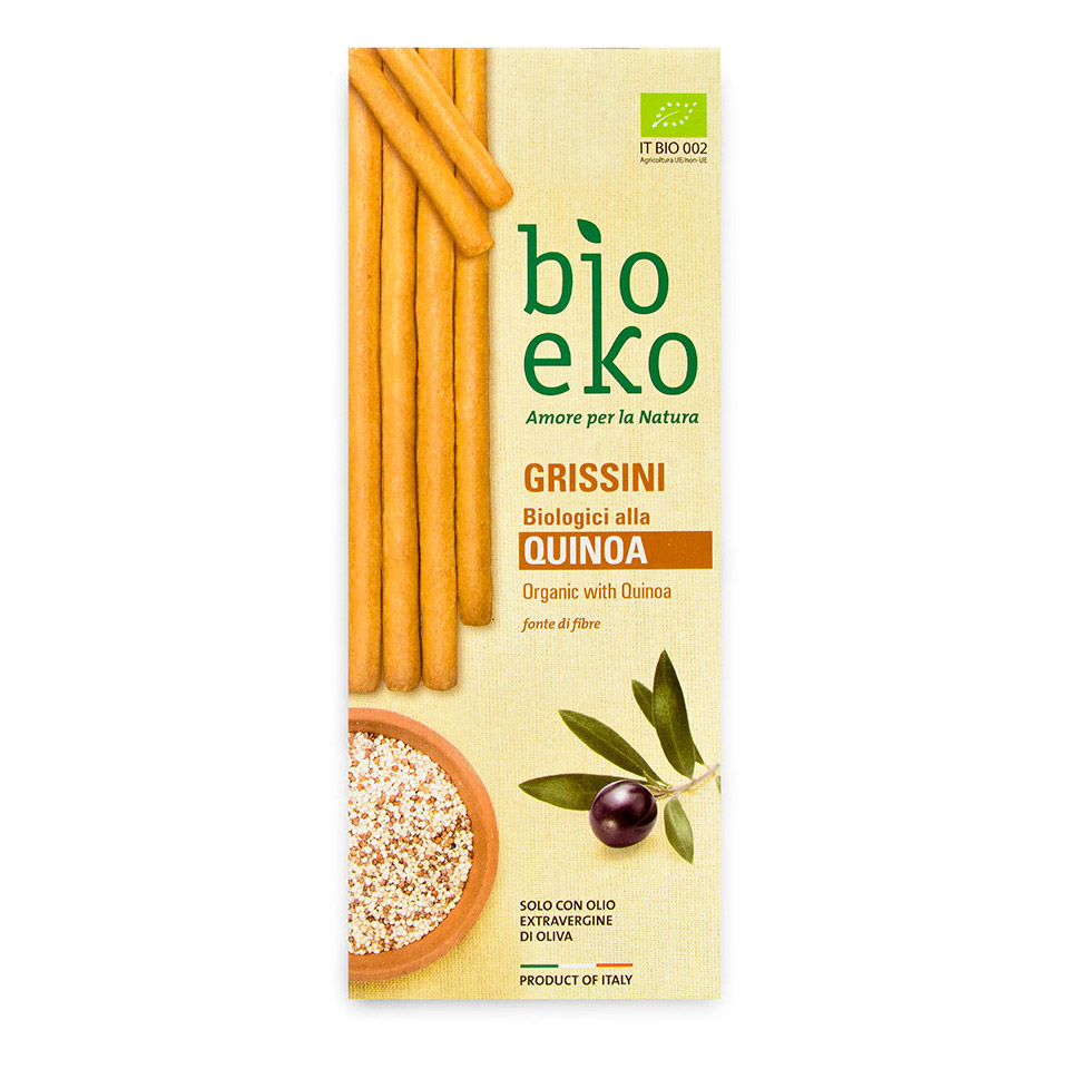 Гриссини EKO BIO с киноа 125 г гриссини eko bio из цельнозерновой пшеничной муки с кунжутом 125 г