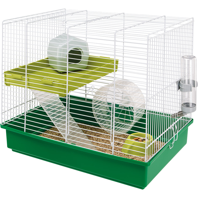 Клетка для грызунов Ferplast Hamster Duo белая в ассортименте домик для грызунов с лесенкой 25 х 22 х 22 см
