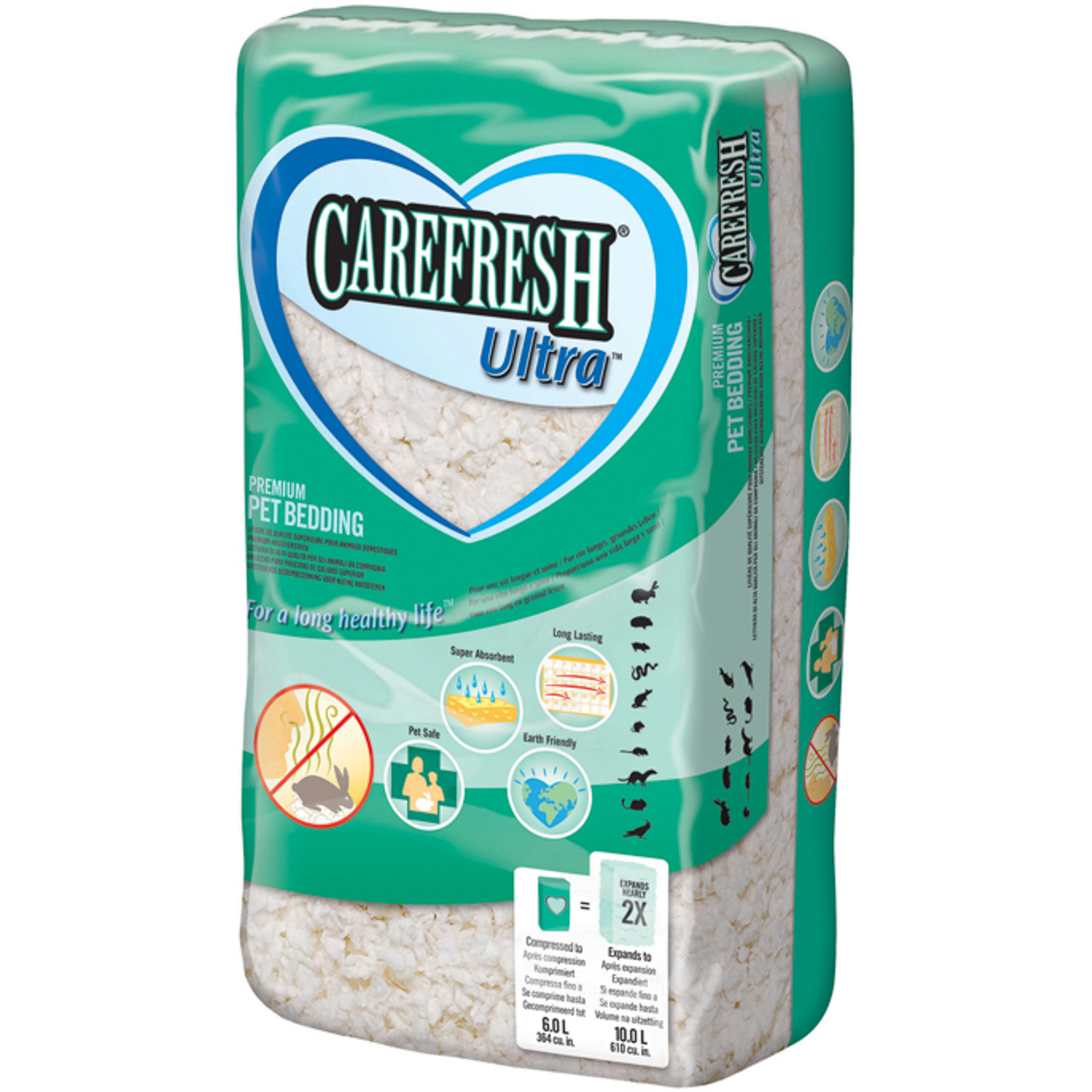Наполнитель CareFresh Ultra белый на бумажной основе 10 л pinny pm полнорационый корм для морских свинок шиншилл дегу с морковью изюмом свеклой 0 8 кг