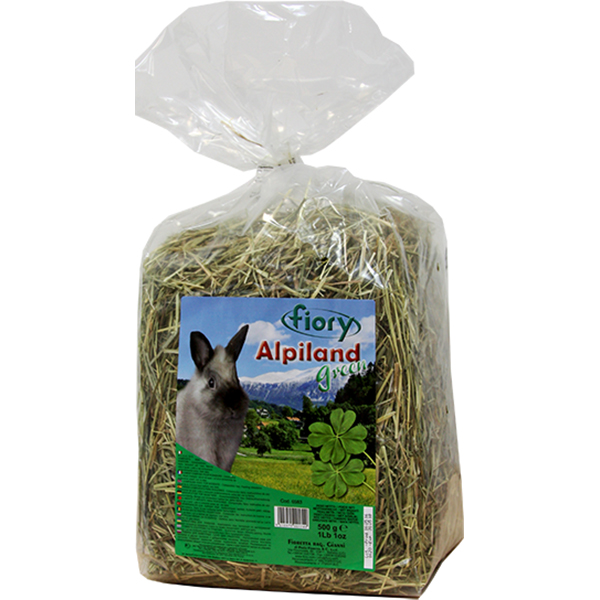 Сено Fiory Alpiland Green с люцерной для кролика 500 г пакет крафтовый green 22 × 25 × 12 см