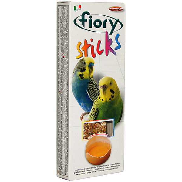 Лакомство Fiory Sticks для волнистых попугаев с яйцом 60 чика супер mix корм для крупных попугаев 650 гр