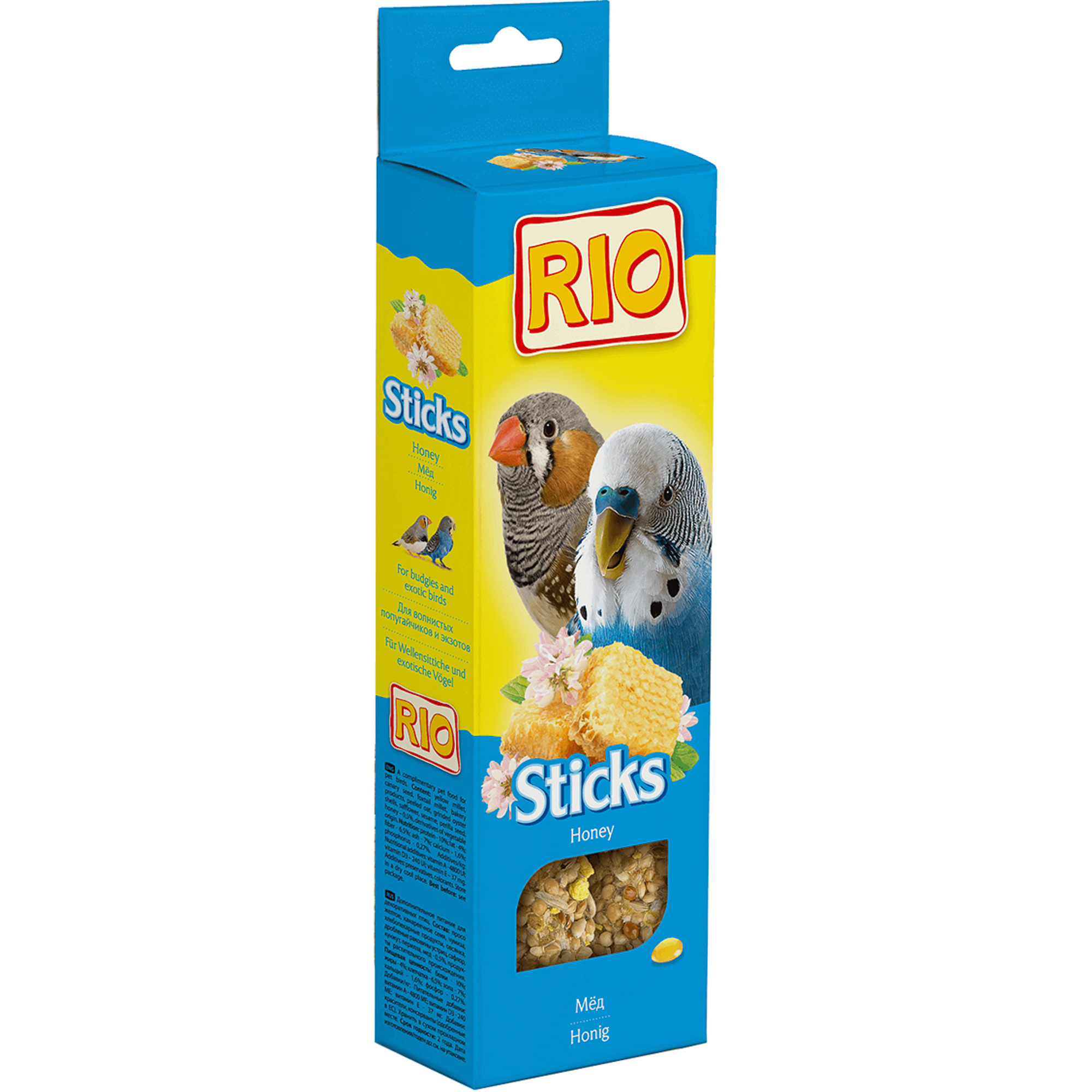 Лакомство RIO Sticks для волнистых попугайчиков и экзотов с медом 80 корм для черепах tetra reptomin sticks 100 г