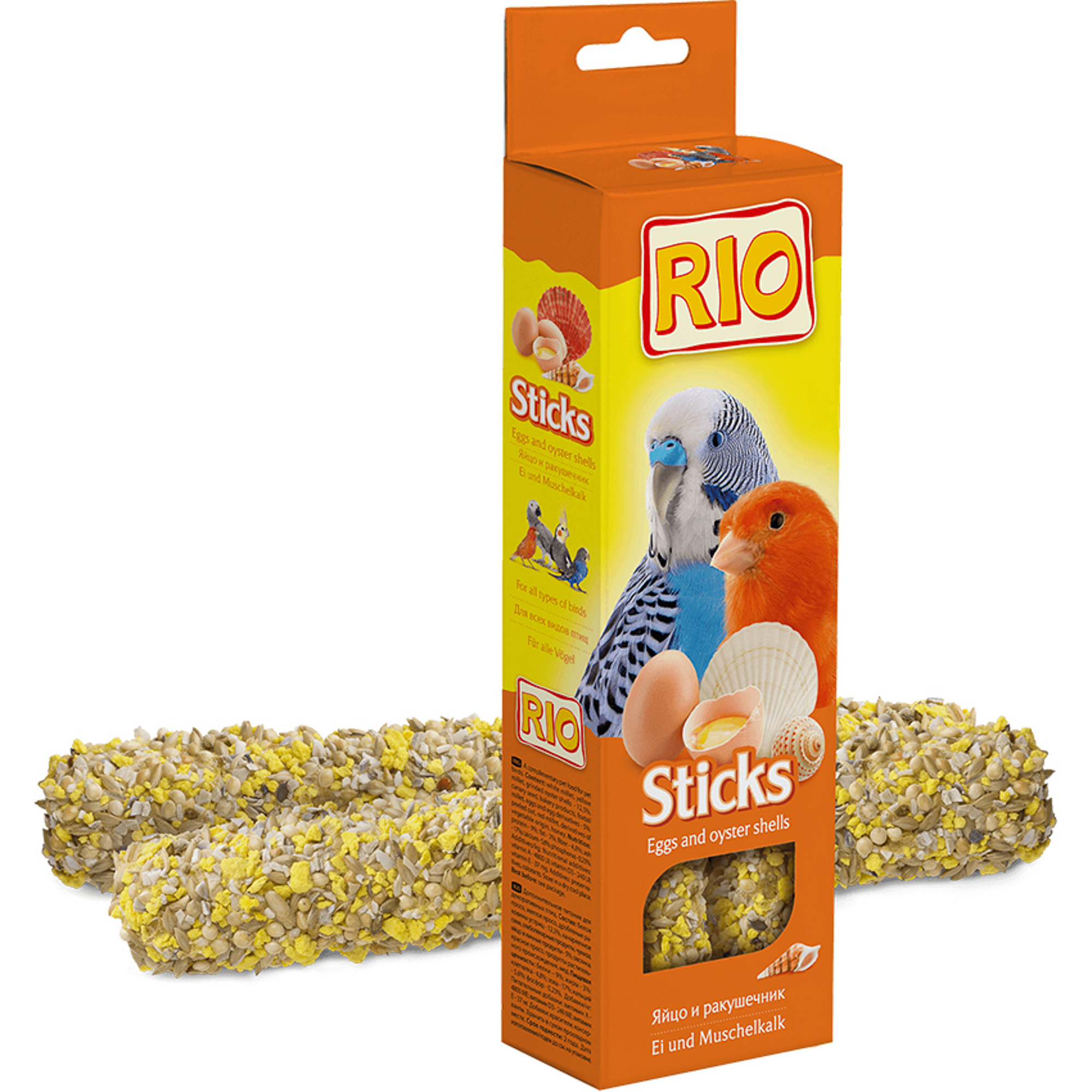 Лакомство RIO Sticks для всех видов птиц с яйцом и ракушечником 80 г 39023 - фото 2