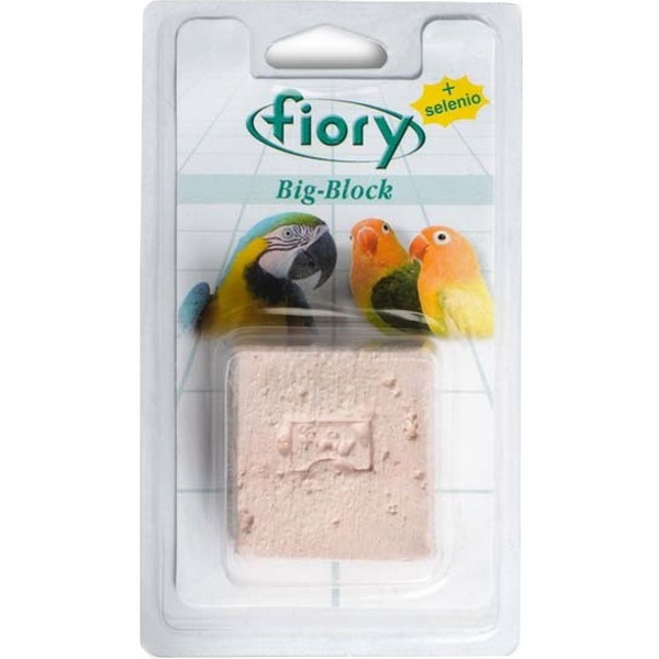 Био-камень для птиц Fiory Big-Block с селеном 100 г био камень для птиц fiory с лавандой в форме сердце 40