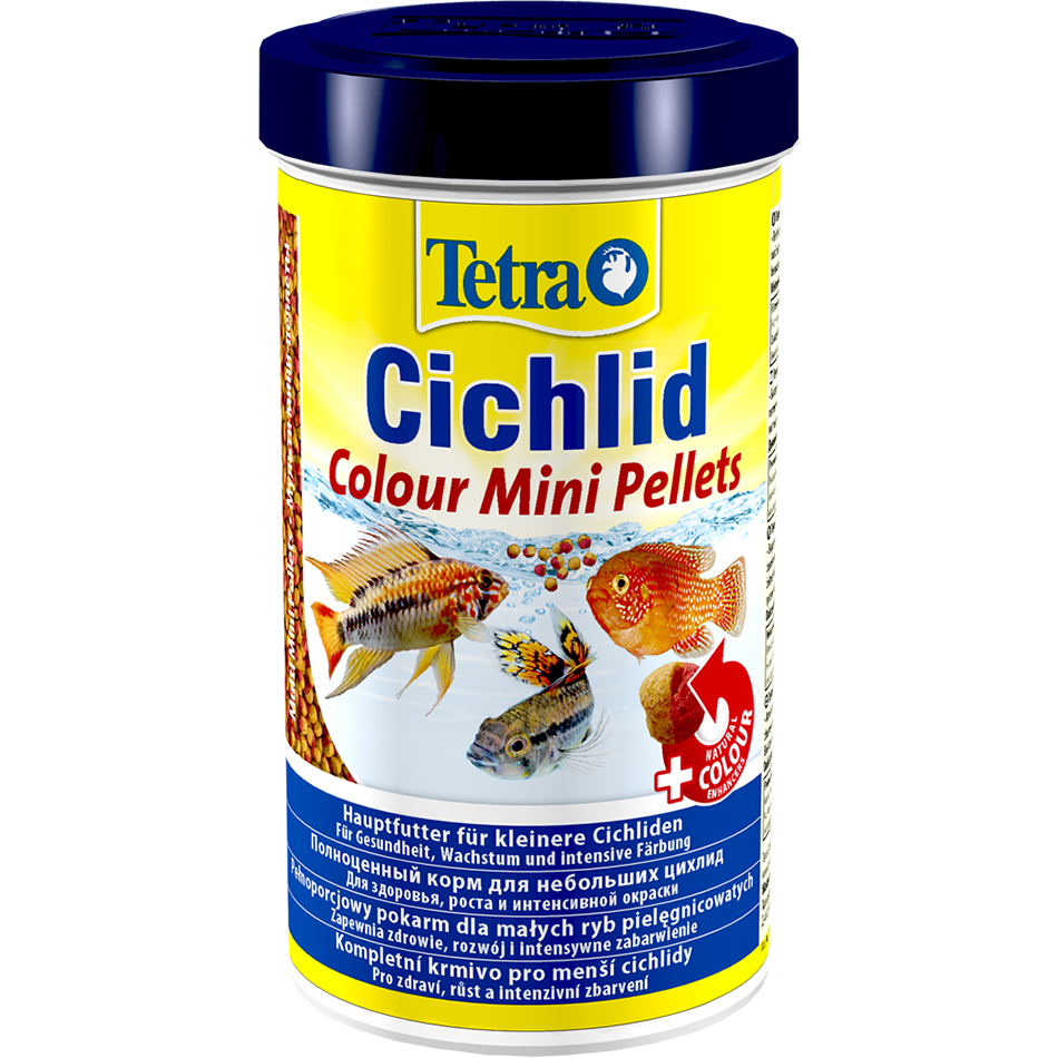Корм для рыб Tetra Cichlid Colour Mini 500 мл tetra cichlid xl flakes основной корм для цихлид и крупных рыб 1 л