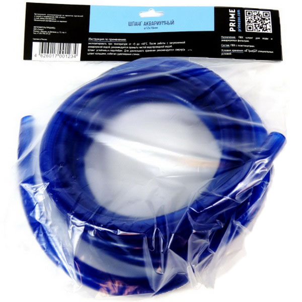 Шланг ПВХ Prime синий 12х16 мм длина 3 м gloxy шланг воздушный аквариумный фиолетовый 4 м