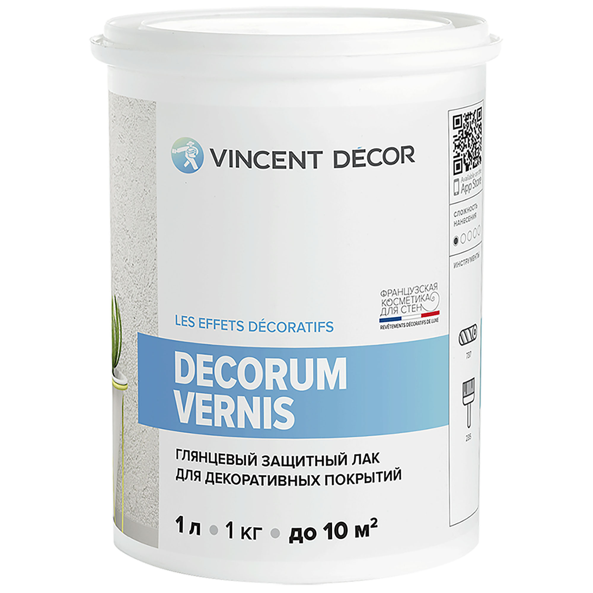 Лак защитный для декоративных покрытий Vincent Decor Decorum Vernis глянцевый 1 л vincent decor decorum vernis бесцветный глянцевая 1 л