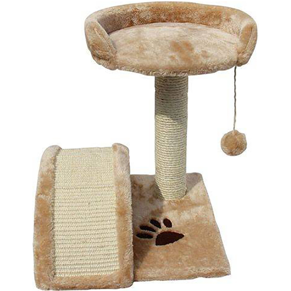 Когтеточка для кошек MAJOR С лежанкой, игрушкой и сизалевой дугой Бежевый иванки когтеточка столбик для кошек сизаль