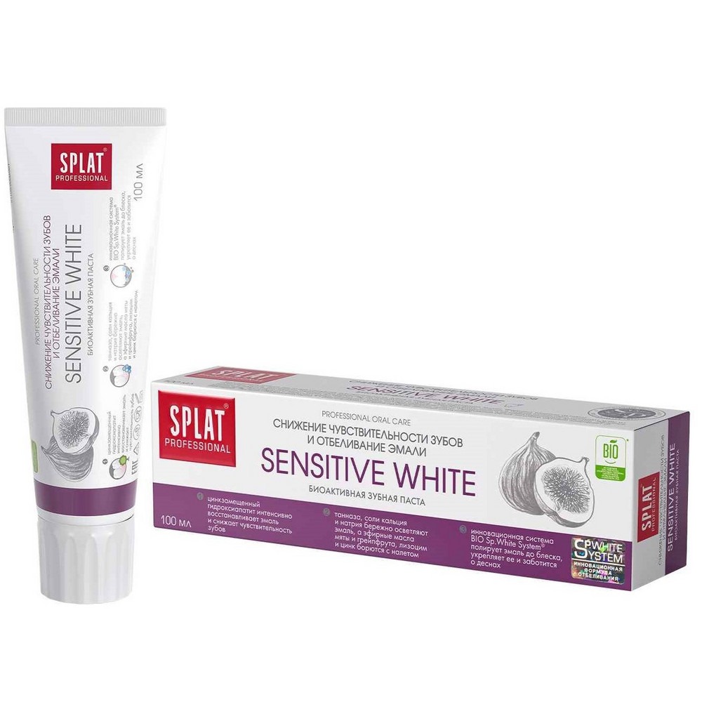 Зубная паста Splat Professional Sensitive White 100 мл зубная паста splat sensitive 100 мл