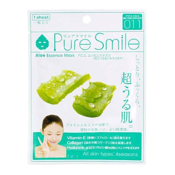 Маска для лица SunSmile Pure Smile Aloe Essence Mask, 23 мл маска для лица japan gals pure 5 essence с коллагеном 1 шт