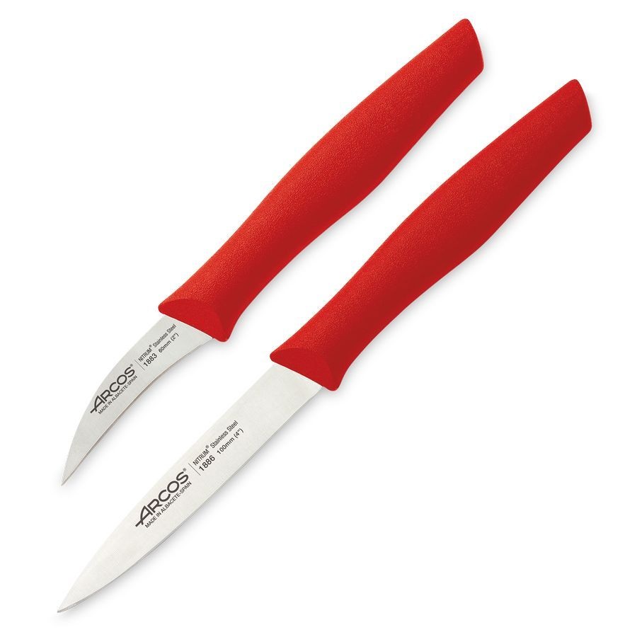 Набор. Ножей 2 шт.для чистки . Красный Arcos набор кухонных ножей в коробке niza arcos синяя рукоять 3 шт