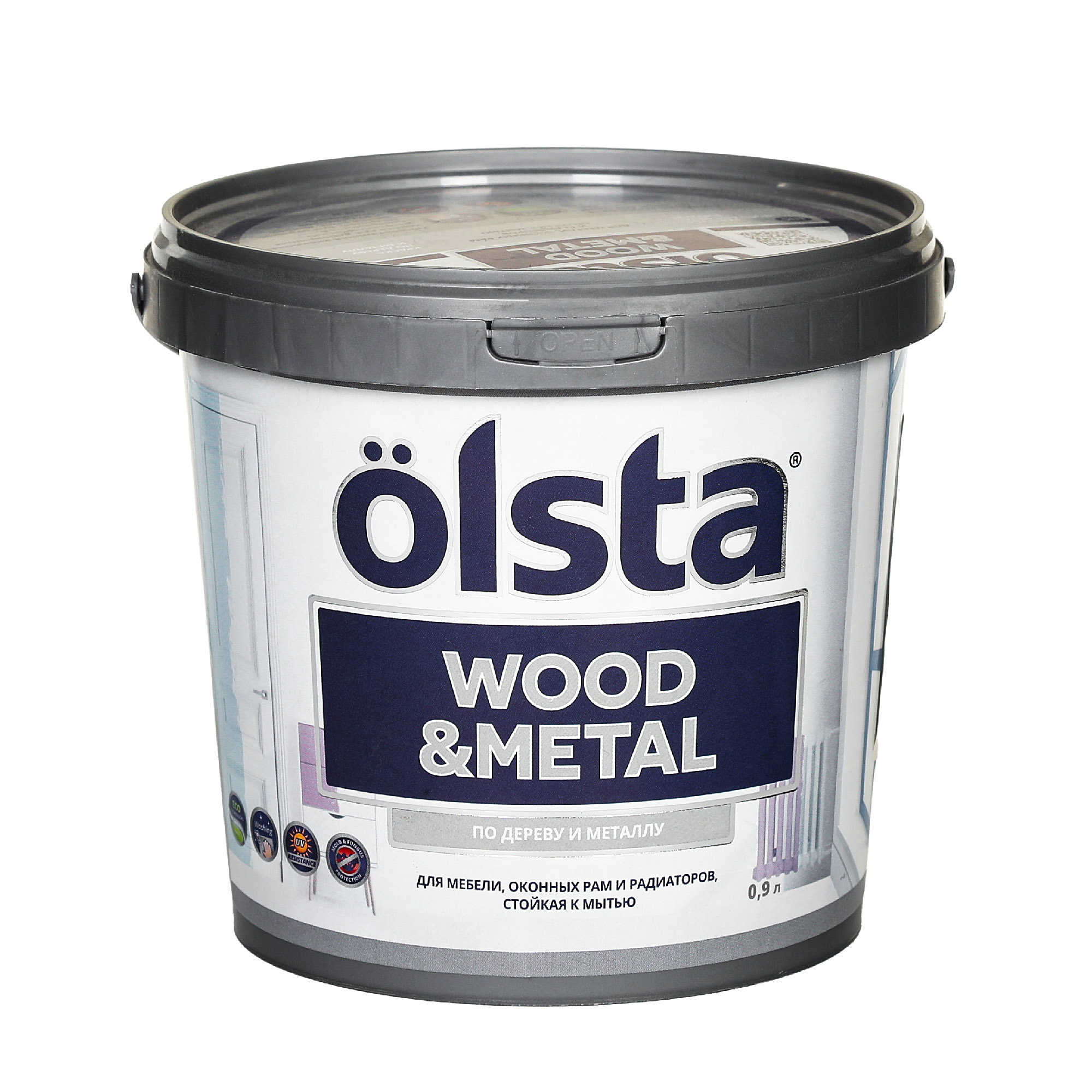 Краска Olsta Wood&Metal База А 0,9 л краска olsta wood paint база с 2 7 л