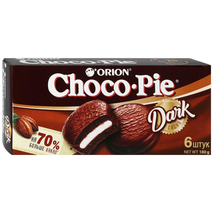 фото Печенье orion choko pie dark, 180 г