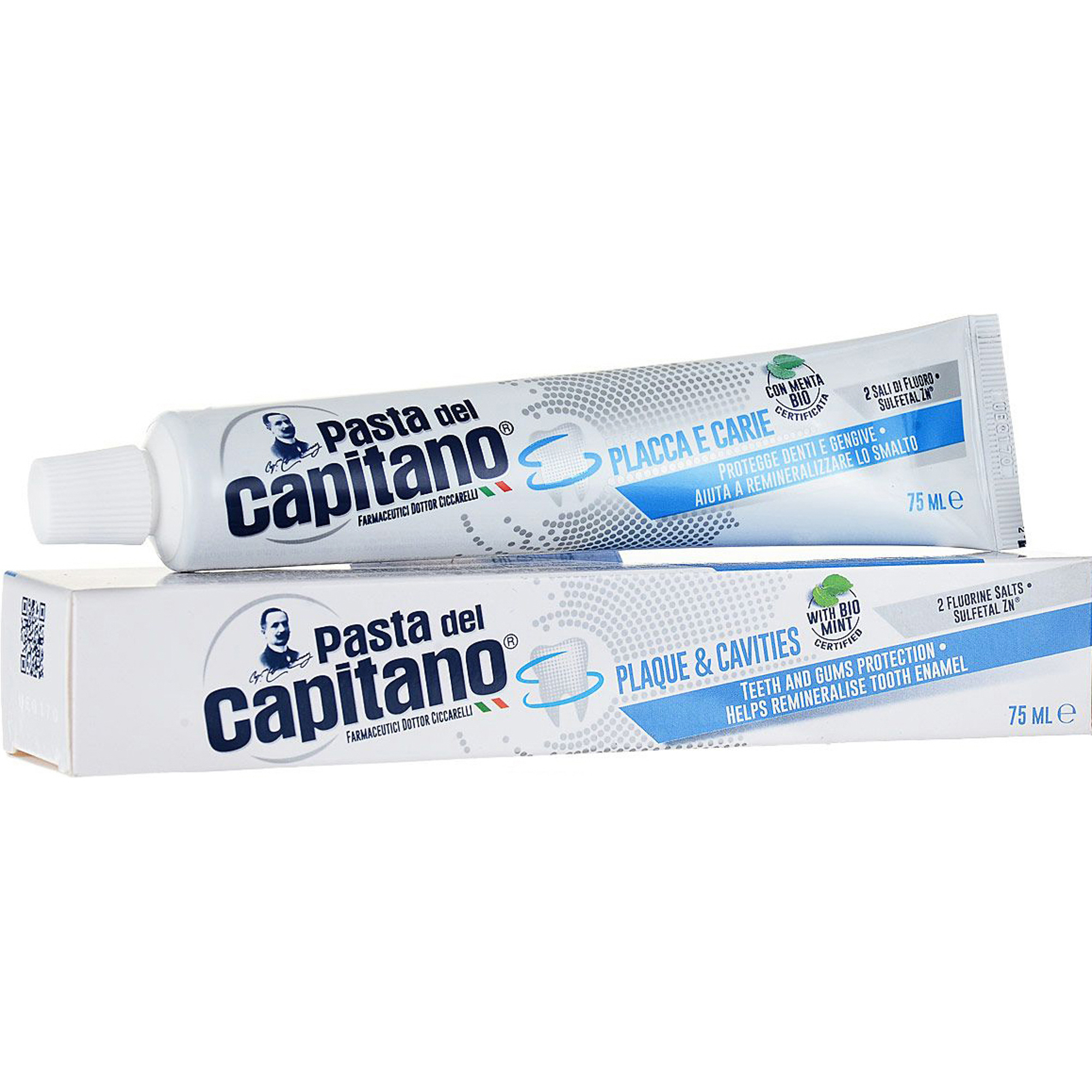 Зубная паста Pasta del Capitano Зубной налет и кариес 75 мл детская зубная паста pasta del capitano нежная мята 6 75 мл