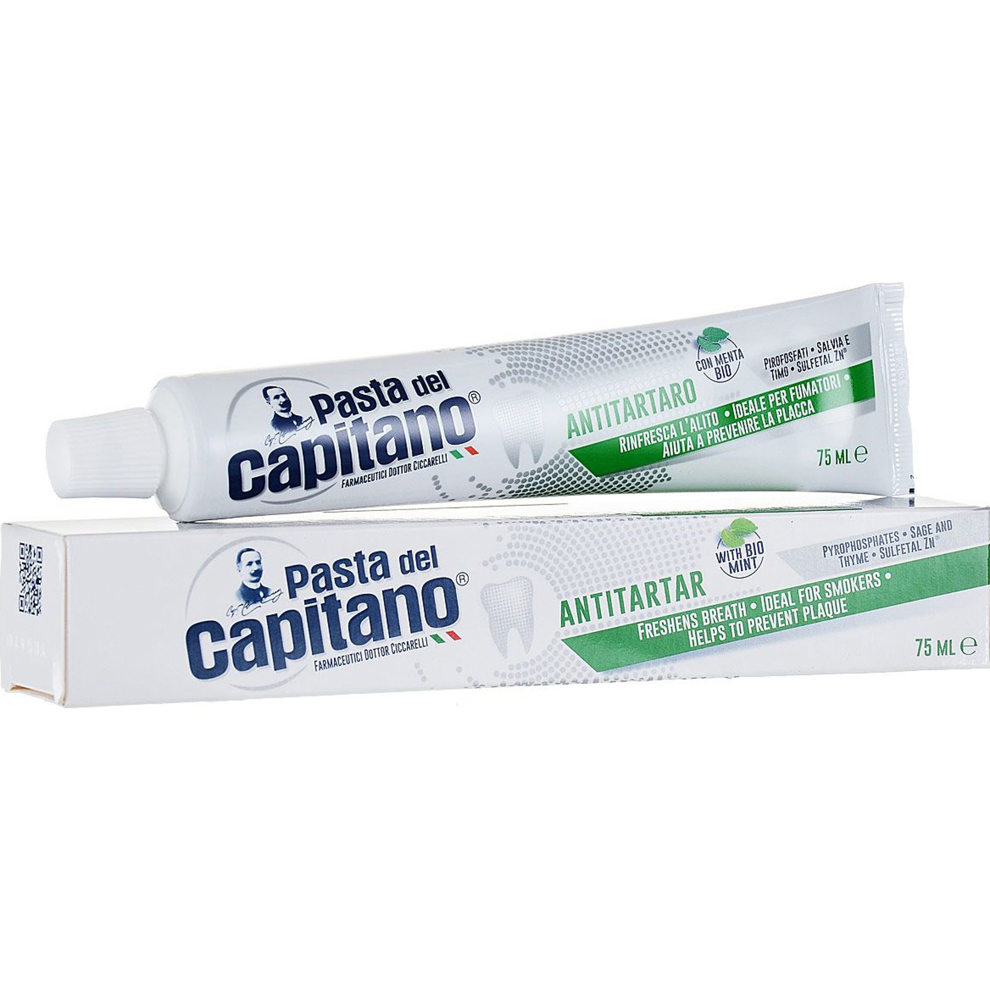 Зубная паста Pasta del Capitano Против зубного камня 75 мл зубная паста pasta del capitano против образования зубного камня 75 мл 112 г