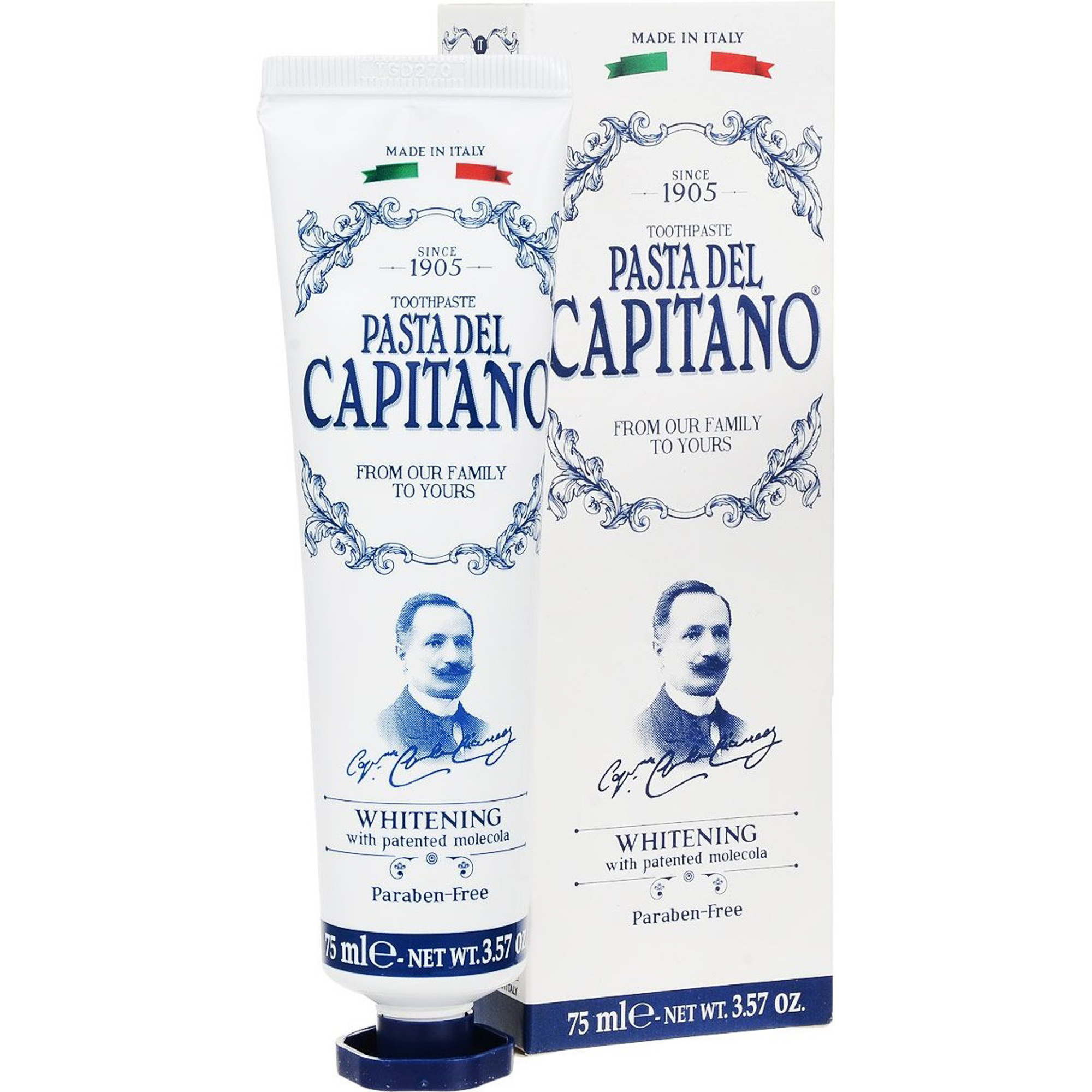 Зубная паста Pasta del Capitano Отбеливающая 75мл детская зубная паста pasta del capitano нежная мята 6 75 мл
