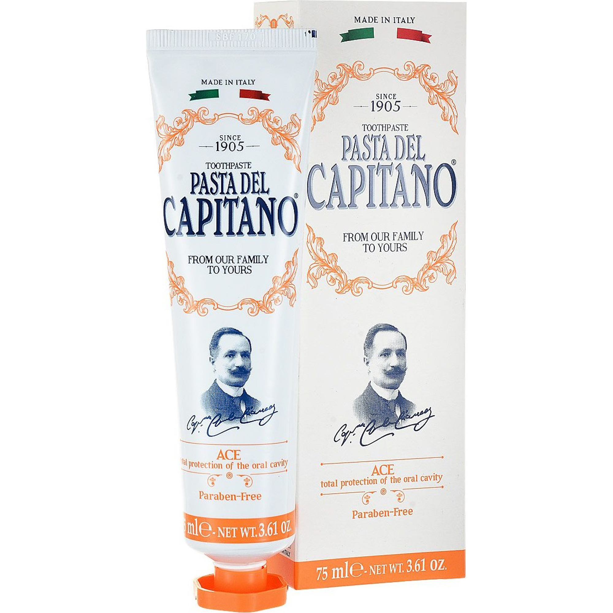 Зубная паста Pasta del Capitano Премиум, с витаминами А С Е, 75 мл зубная паста pasta del capitano натуральные травы 75 мл