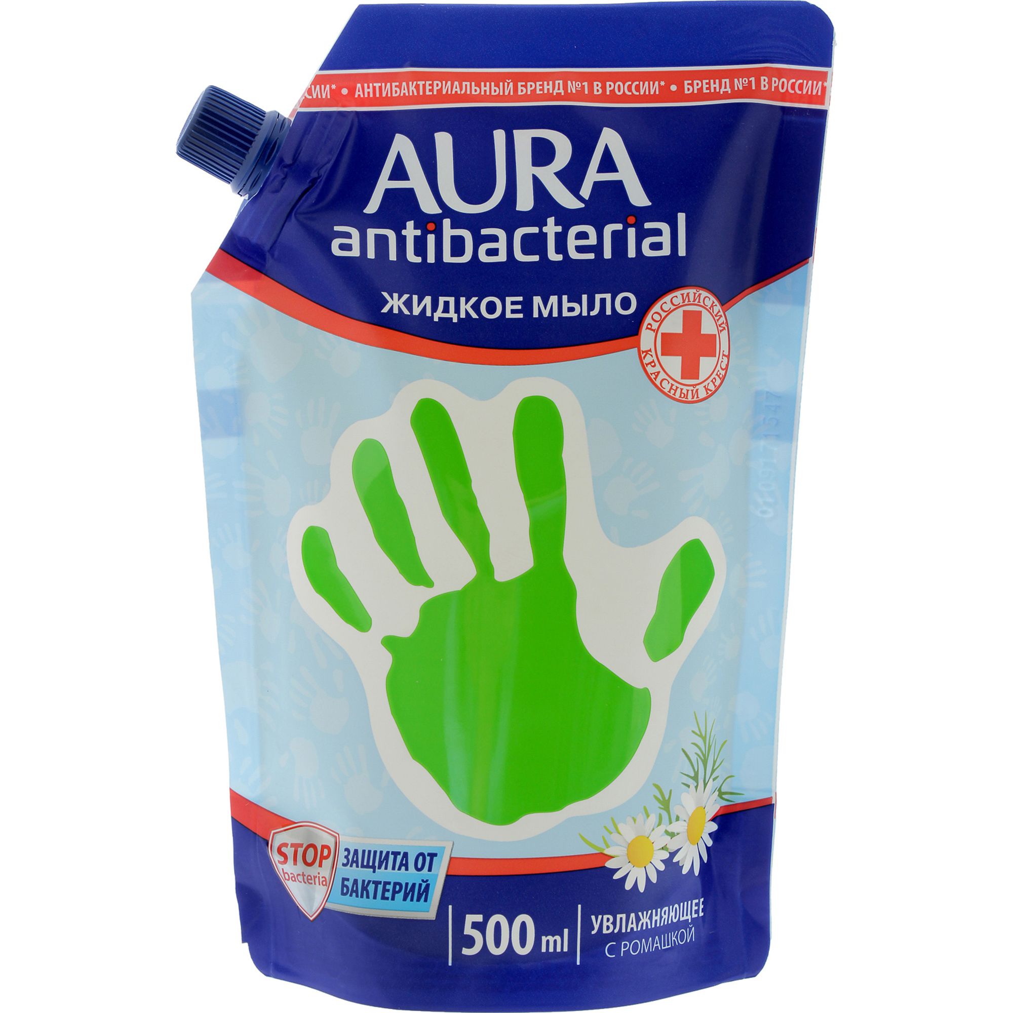 Жидкое мыло Aura С антибактериальным эффектом Ромашка 500 мл