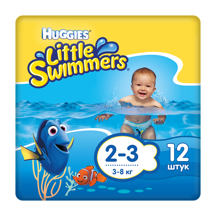фото Трусики-подгузники для плавания huggies little swimmers 2-3 (3-8 кг) 12 шт