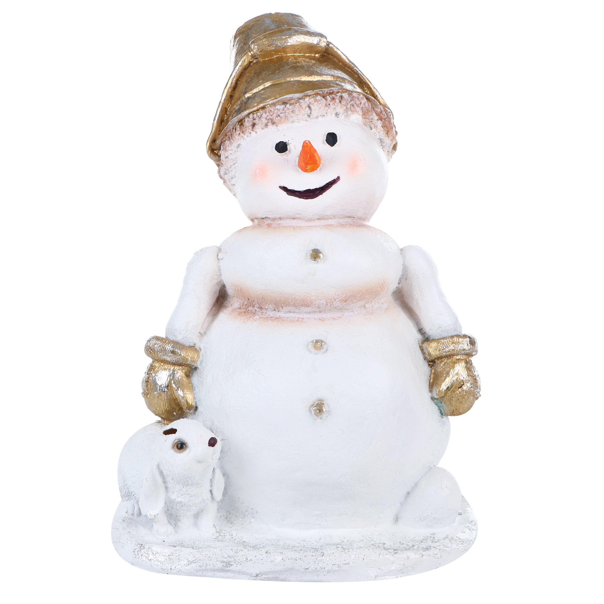 Фигура ТПК Полиформ Снеговик с зайчиком 39 см снеговик с метлой и зайчиком н 50см тпк полиформ